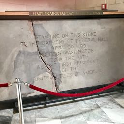 The stone on which George Washington was inaugurated