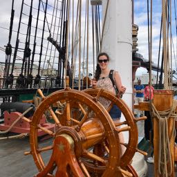 Natalie captaining the USS Constitution